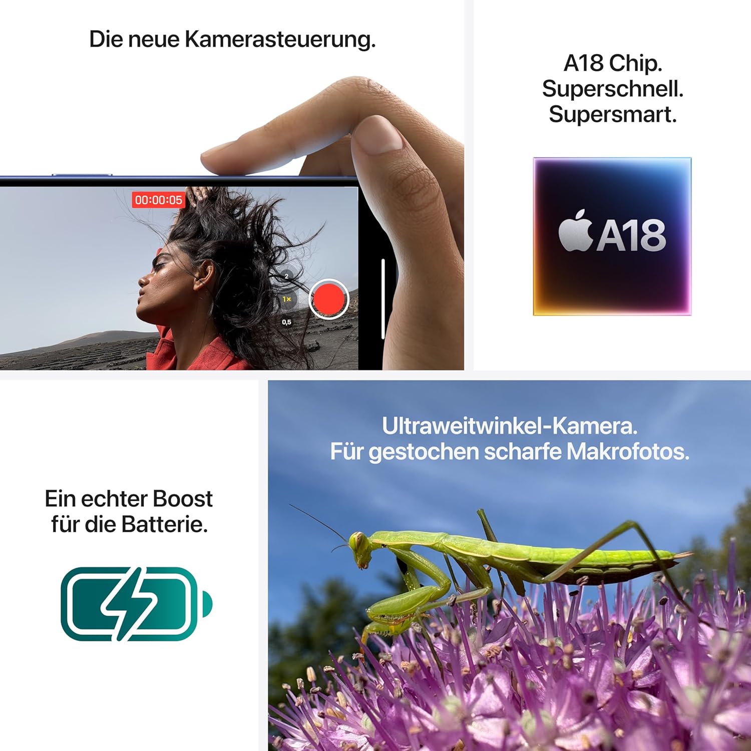 Apple iPhone 16 Plus 256 GB: 5G Handy mit Kamerasteuerung, A18 Chip und einem echten Boost für die Batterie. Funktioniert mit AirPods, Weiß – Bild 5