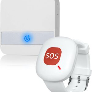 ALEENFOON Notrufknopf für Senioren Hausnotruf mit Notruf Armband, Notruf Kabellos Alarm Notfallknopf für Senioren mit Behinderung und Patienten (1 zu 1)