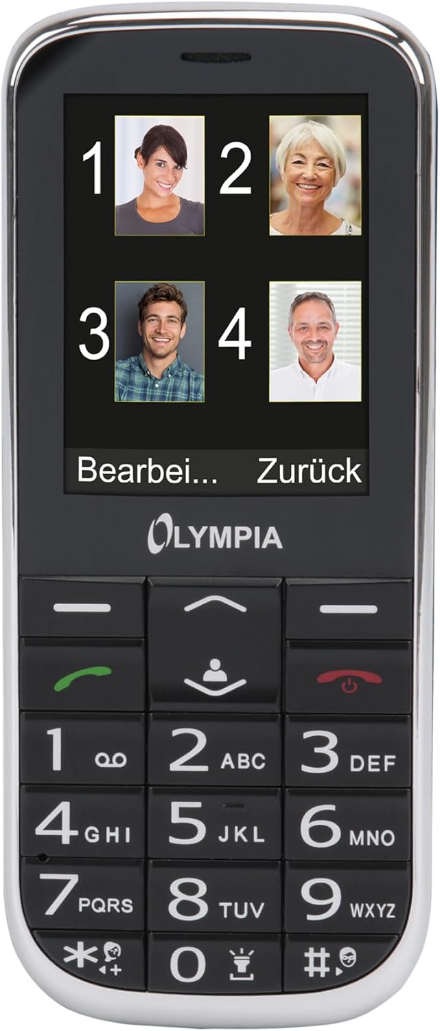 Olympia 2219 Joy II Mobiltelefon-/ Seniorenhandy (Große Tasten, Notruf-Taste, Großtasten-Handy, geeignet für Senioren, Rentner ohne Vertrag, Altersgerechtes handy mit Tasten) schwarz – Bild 2