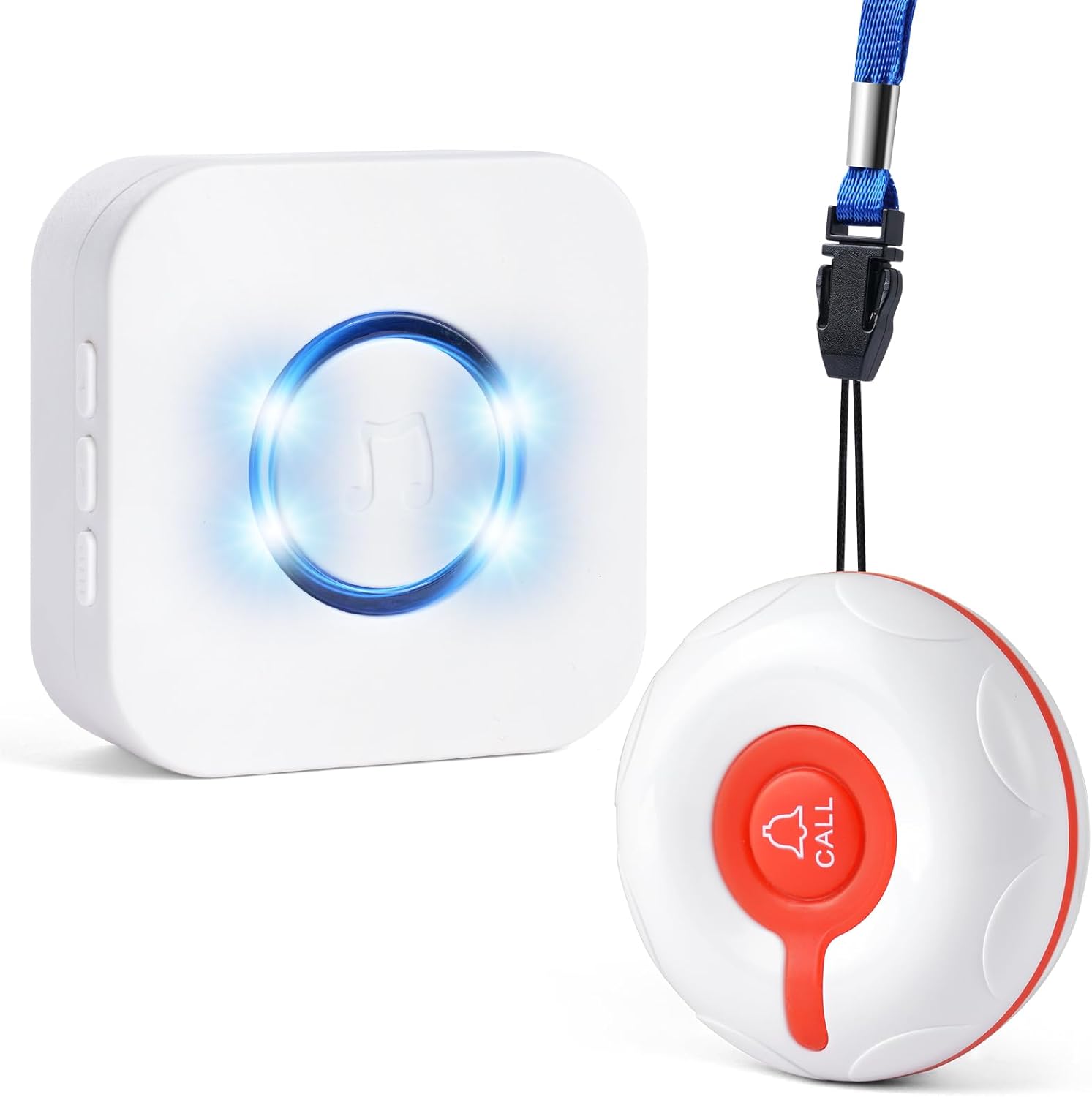 Ainiv Notrufknopf für Senioren, Hausnotruf Notrufknopf mit Schlüsselband,Hausnotruf Senioren Notfallknopf für Senioren mit 1 Sendern und 1 Empfänger für Ältere Menschen Kinder Schwangere Frau