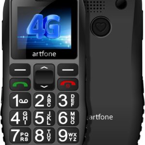 artfone C1+ 4G Seniorenhandy Ohne Vertrag,Tastenhandy mit SOS Notruftaste,große Tasten,Kurzwahltasten,Freisprechfunktion,große Schrift,1,77 Zoll Farbdisplay,Ladestation