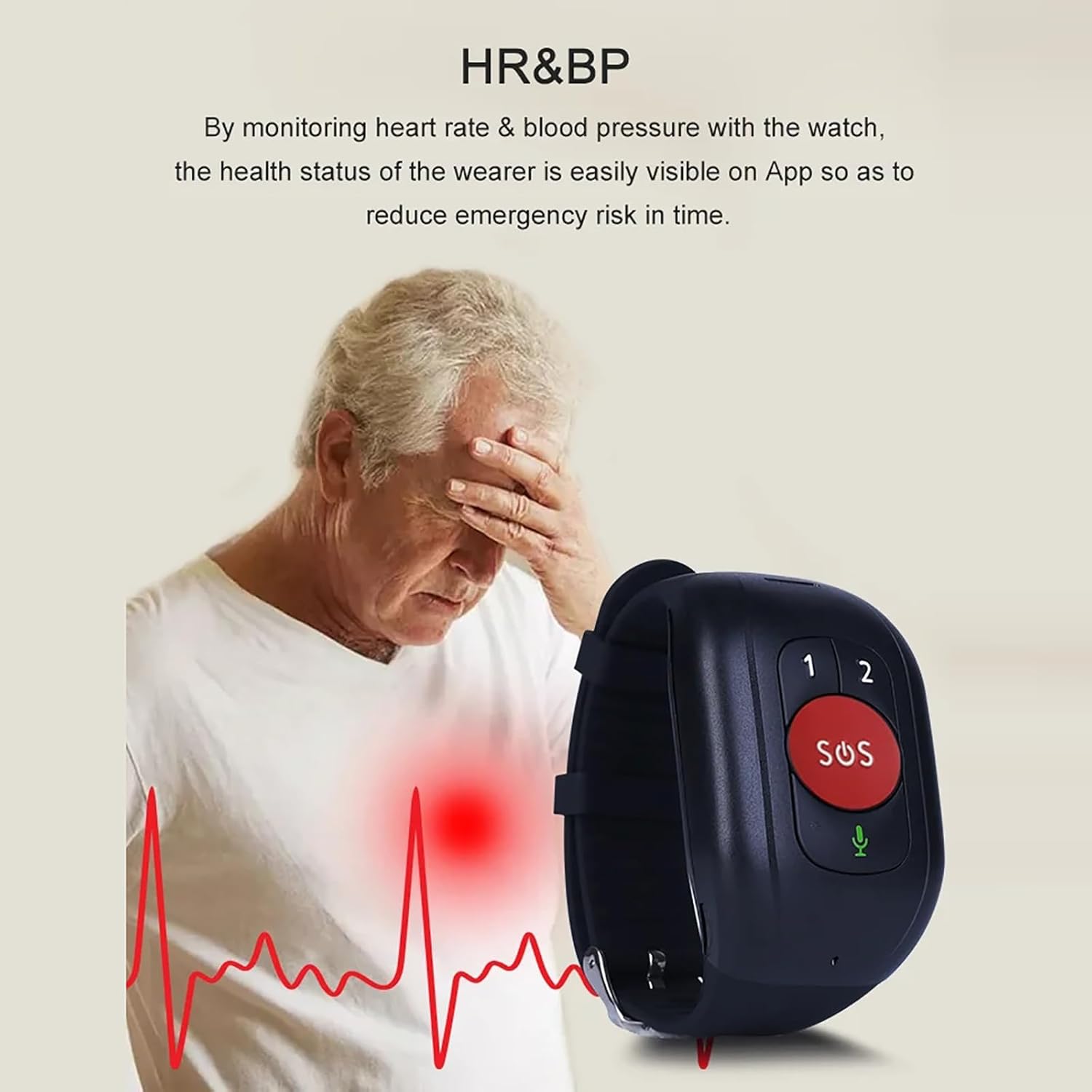 4G GPS-Tracker für Senioren, Smartwatch mit Sturzerkennung, Schnellanruf, Medikamenten-Erinnerung, Sprach-Türsprechanlage, Körpertemperaturüberwachung, SOS-Taste, Autismus, Bedürfnisse s – Bild 4