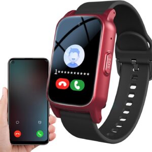 Weyot Senioren Notruf Armband mit Sturzsensor Notrufarmband fur Senioren mit GPS, Mit SOS-Notruftaste, Elektronischem Zaun, Notfallknopf für Senioren,Red