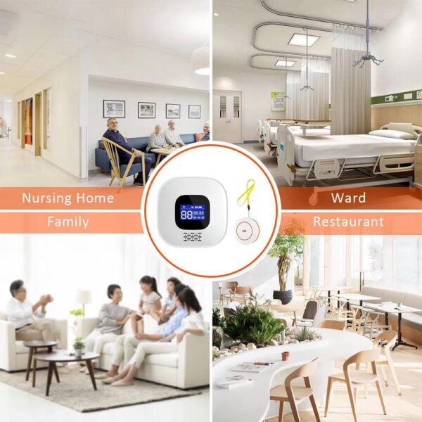 VOCA Smart WiFi Wireless SOS Pager, Ruftaste, Rufuhr, Paniktaste, Notfall, Rufalarm für ältere Menschen, Senioren, Patienten mit Behinderung, 2,4G WiFi, 1 Empfänger & 1 Ruftaste & 1 wasserdichte SOS-U – Bild 7