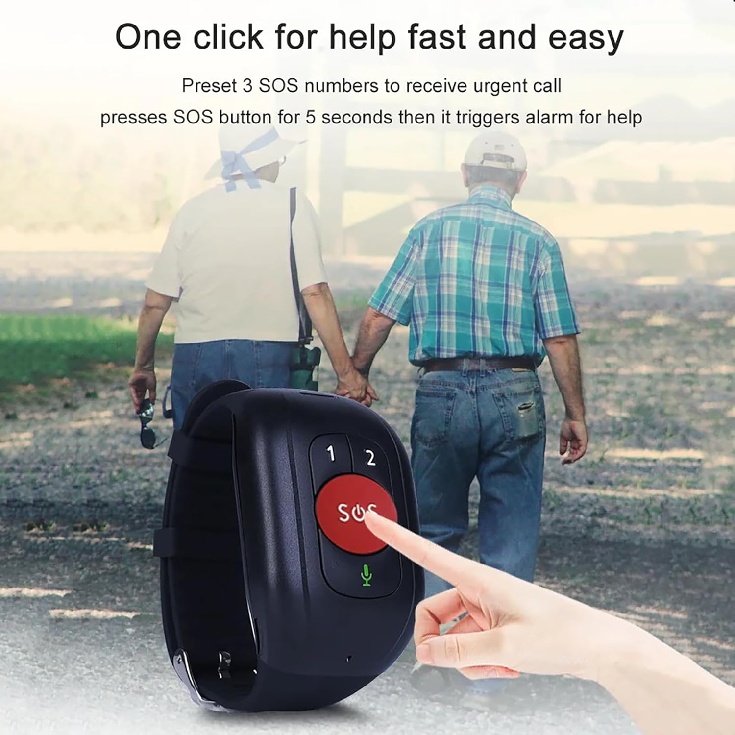 4G GPS-Tracker für Senioren, Smartwatch mit Sturzerkennung, Schnellanruf, Medikamenten-Erinnerung, Sprach-Türsprechanlage, Körpertemperaturüberwachung, SOS-Taste, Autismus, Bedürfnisse s – Bild 2