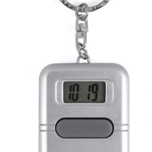TalkJoy Sprechende Uhr Schlüsselanhänger Uhrzeit Wecker Sprachausgabe Blindenuhr Taschenuhr Digitale Seniorenuhr LCD Sehbehinderte