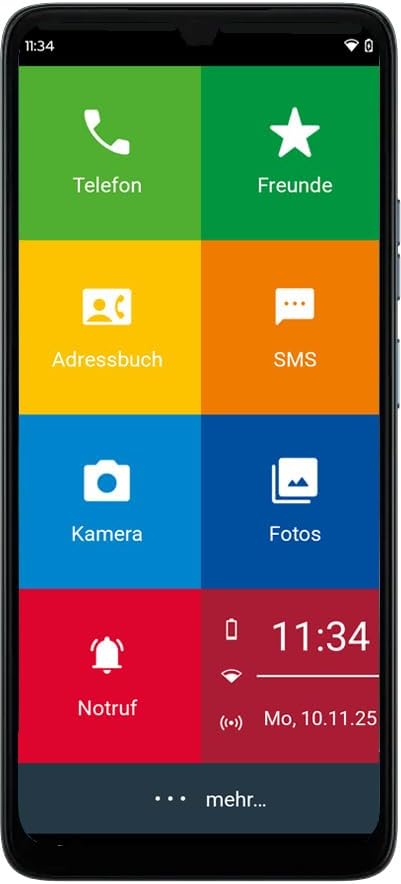 Senior Smartphone Mobile Phone for Seniors - Easy to Use, Large Buttons, Emergency Call with GPS, Camera, Magnifying Glass, Hearing Aid Compatible