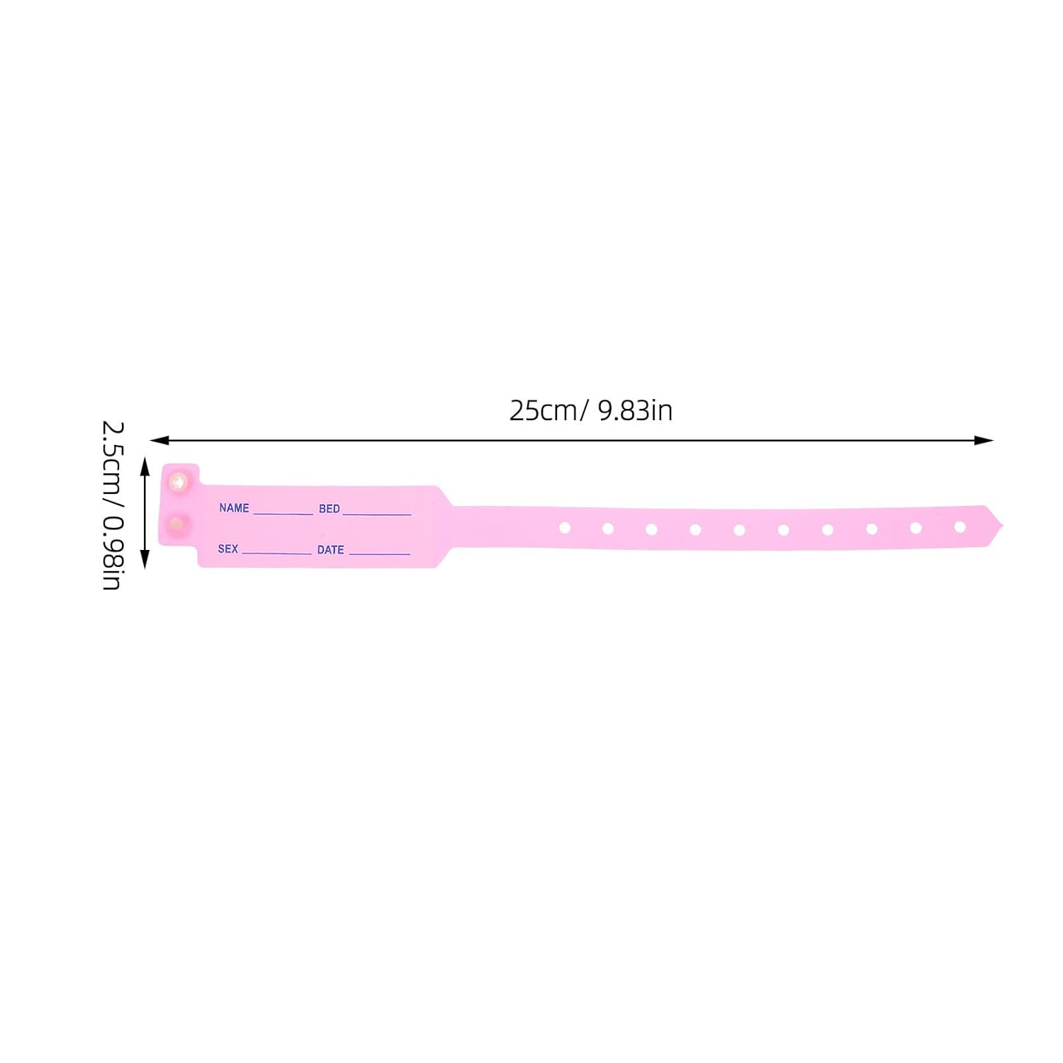 FUOYLOO 100 Stück Rosa Identifikationsarmbänder aus Pvc mit Verstellbarer Passform und Fleckenresistent für Krankenhauspatienten und Senioren – Bild 2