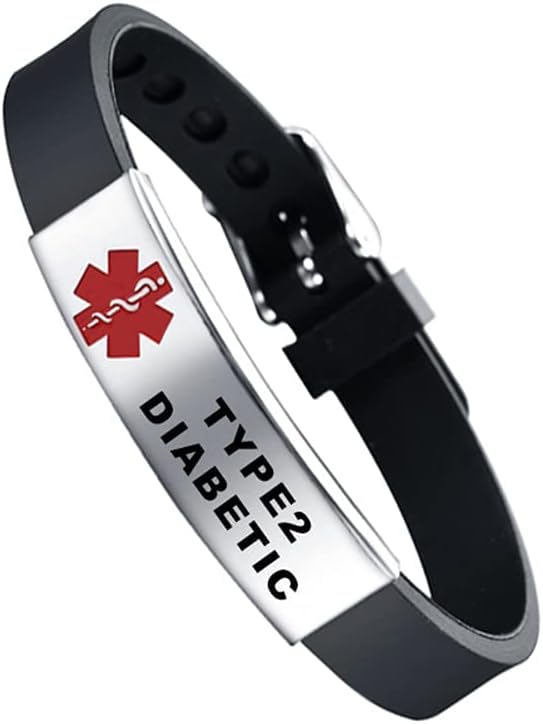 HAYOUWAY Medical Alert ID Bracelet with Laser Engraving, Adjustable Stainless Steel Silicone Bracelet, Medical Silicone Bracelets for Men Women Elderly First Aid Emergency