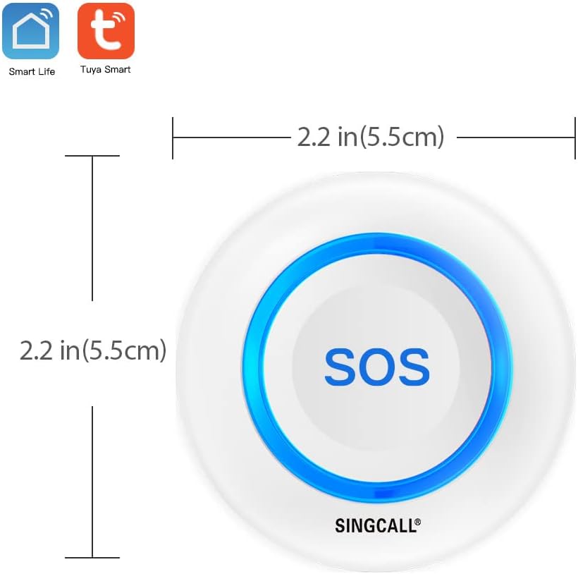 SINGCALL Tuya WiFi Smart SOS Emergency Button for Seniors, Children, Personal Alarm for Elderly Patients, Blue Emergency Call Button, Connected to Phone (Suitable for Home Environments) – Bild 4