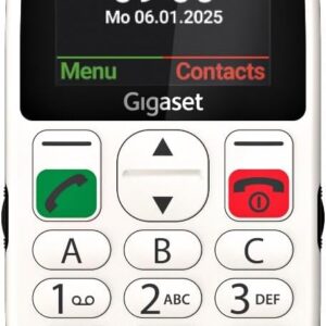 Gigaset GL395 Mobile Phone - Easy Operation for Seniors, Large Buttons & SOS Emergency Button - Dust & Splash Proof IP44 Protection Class - Contract Free - 2.2 Inch TFT Colour Display, Pearl White