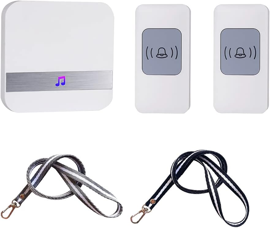 Emergency Call Button for Seniors / Wireless Mobile Alarm Emergency Call Button with 2 Transmitters and 1 Receiver, SOS Panic Alarm Wireless Alarm for Caregivers