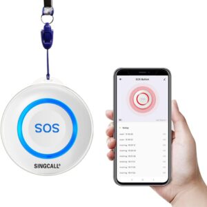 SINGCALL Tuya WiFi Smart SOS Emergency Button for Seniors, Children, Personal Alarm for Elderly Patients, Blue Emergency Call Button, Connected to Phone (Suitable for Home Environments)