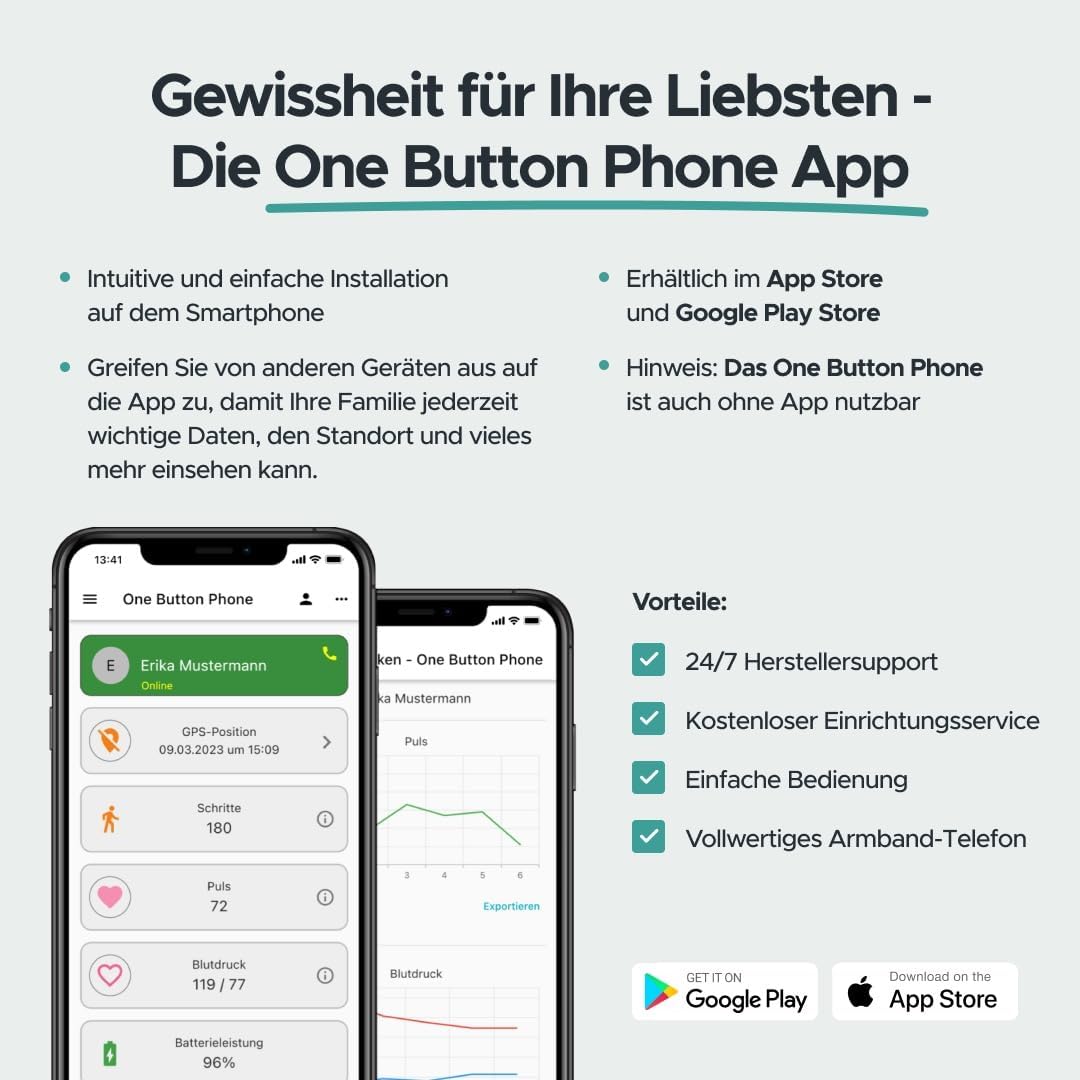 Emergency & Safety Watch for Seniors, Emergency Call Button, SOS Function, Fall Detection, GPS Tracking, Vital Data, Family App, SIM Card, Free Tariff Selection – Bild 5