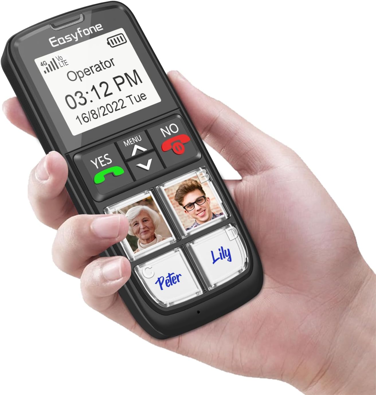 Easyfone Prime-A5 Large Button Mobile Phone With No Contract, GSM Senior Model With Emergency Call Button, Torch and Table Charging Station, Illuminated Colour Display, FM Radio, A2 – Bild 2