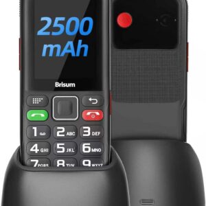 Version F22 Senior Mobile Phone without Contract | 2500 mAh Battery Long Standby Time | SIM with Emergency Call Button | Pensioner Mobile Phone Large Buttons | Large Button Mobile Phone with Charging Station | 2.4 Inch Colour Display
