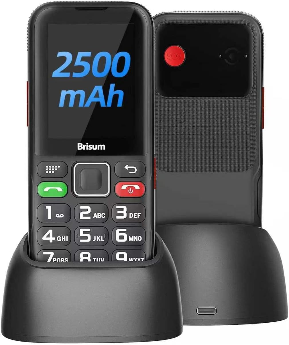 Version F22 Senior Mobile Phone without Contract | 2500 mAh Battery Long Standby Time | SIM with Emergency Call Button | Pensioner Mobile Phone Large Buttons | Large Button Mobile Phone with Charging Station | 2.4 Inch Colour Display