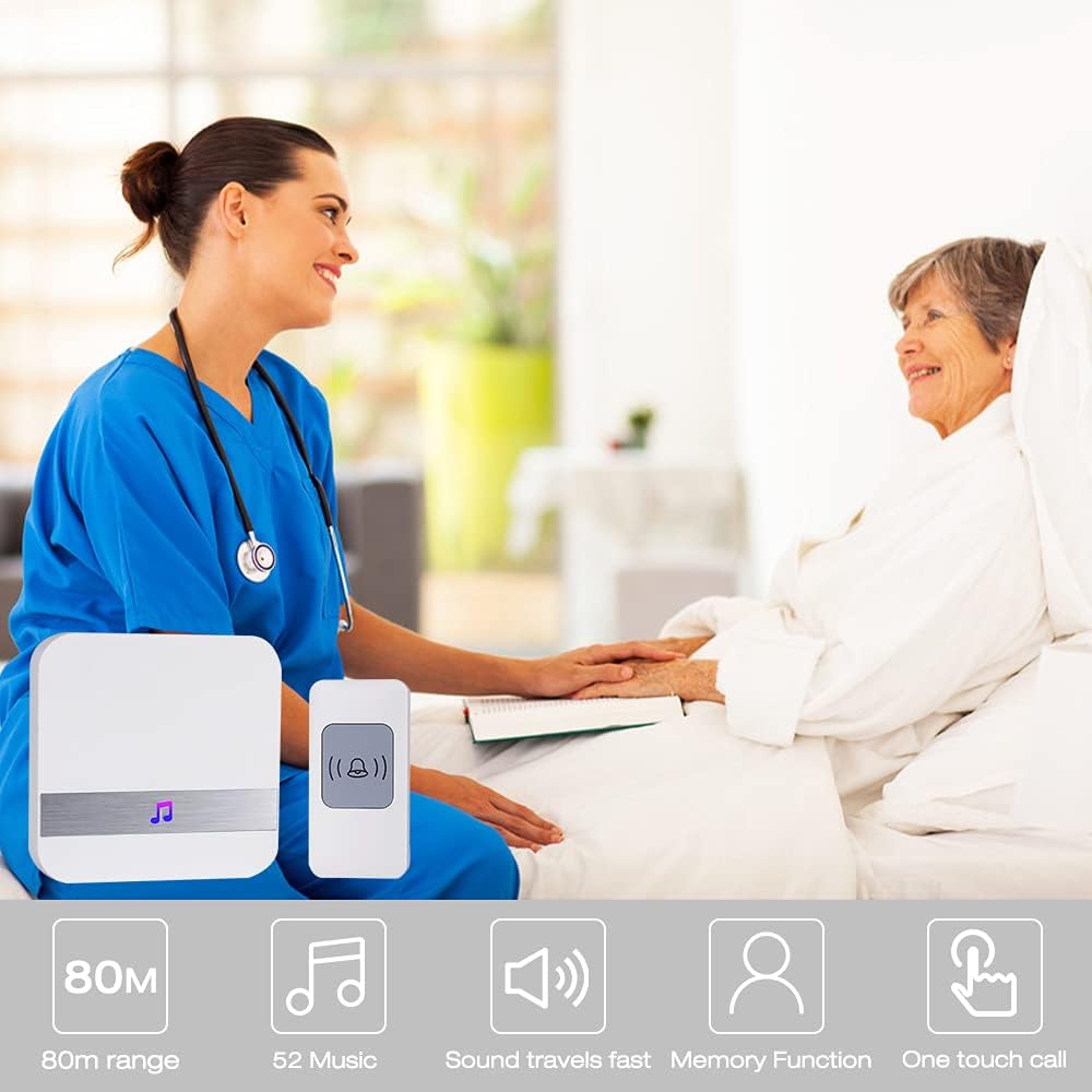 Emergency Call Button for Seniors / Wireless Mobile Alarm Emergency Call Button with 2 Transmitters and 1 Receiver, SOS Panic Alarm Wireless Alarm for Caregivers – Bild 2
