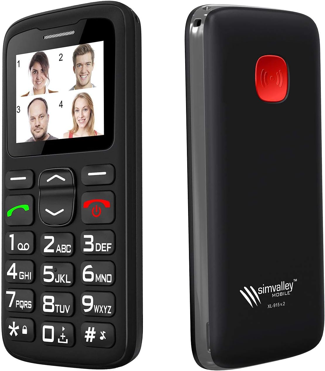 simvalley MOBILE Emergency Mobile Phone: Comfort Mobile Phone XL-915 V2 with Premium Guarantee Call (Emergency Call Mobile Phones, Seniors Emergency Call, SOS)