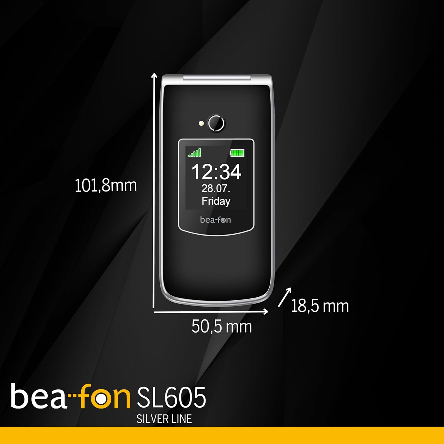 Beafon, Silverline SL605 Folding Mobile Phone for Seniors with SOS Emergency Call Button, Colour Interior Display 2.4 Inches (6.09 cm) / Colour Outer Display 1.44 Inches (3.65 cm), Photo Contact Display, Button Announcement, Includes Table Charging Tray – Bild 5