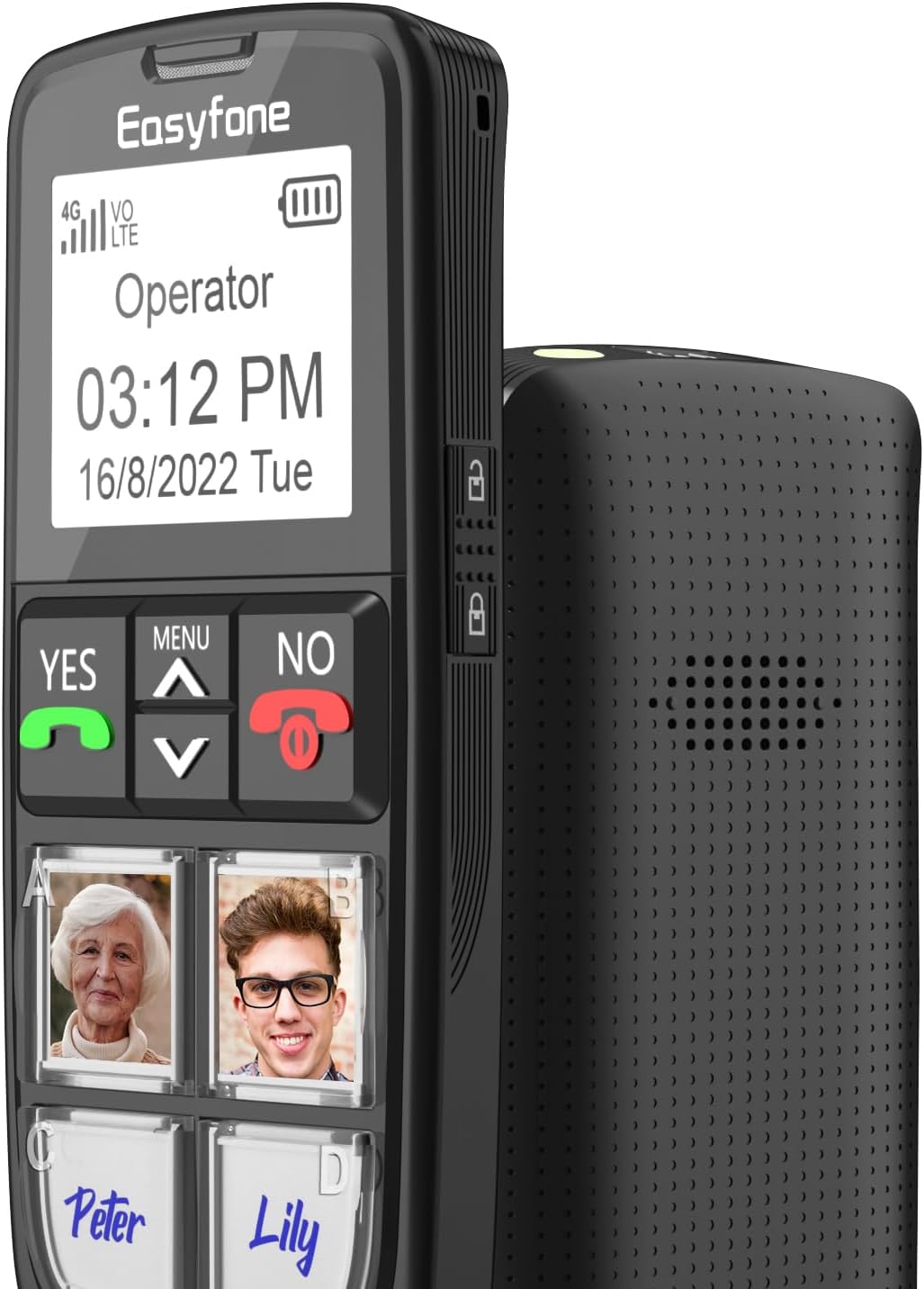 Easyfone Prime-A5 Large Button Mobile Phone With No Contract, GSM Senior Model With Emergency Call Button, Torch and Table Charging Station, Illuminated Colour Display, FM Radio, A2 – Bild 8