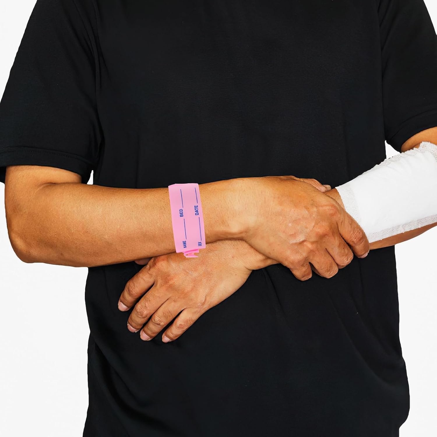 FUOYLOO 100 Stück Rosa Identifikationsarmbänder aus Pvc mit Verstellbarer Passform und Fleckenresistent für Krankenhauspatienten und Senioren – Bild 9