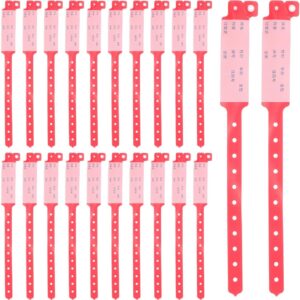 Wiederverwendbar Krankenhausarmbänder für Effizientes Management in Krankenhausumgebungen aus Rotem Pvc 100 Stück Medizinisches Patientenarmband für Erwachsene