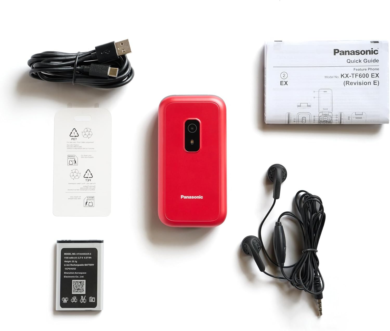 Panasonic KX-TF600 4G Easy Phone, Volte Klare Anrufe, 290 Stunden Standby, USB-C Schnellladung, 2,8" Display, Bluetooth, LED Taschenlampe, IP44 Wasserdicht, Beleuchtete Tasten, Rot – Bild 8