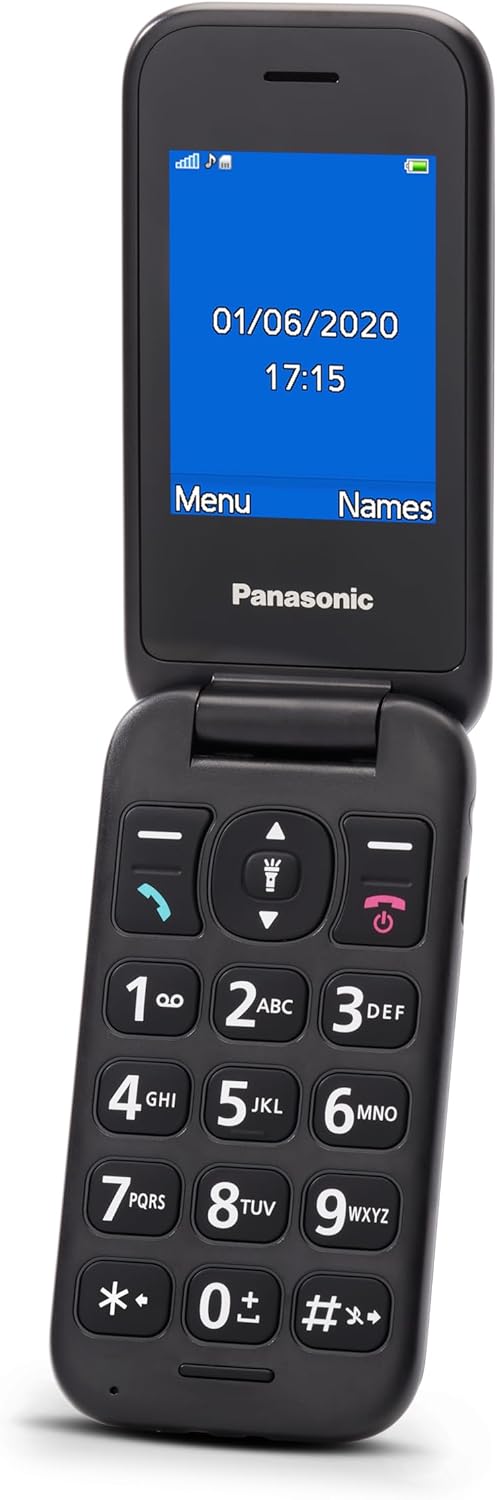 Panasonic KX-TU400EXG 2G Senior Mobile Phone Flip Without Contract (SOS Emergency Button, Large Separate Buttons, Large Font, Wireless Device), Grey – Bild 3