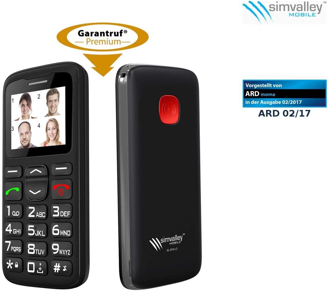 simvalley MOBILE Emergency Mobile Phone: Comfort Mobile Phone XL-915 V2 with Premium Guarantee Call (Emergency Call Mobile Phones, Seniors Emergency Call, SOS) – Bild 2