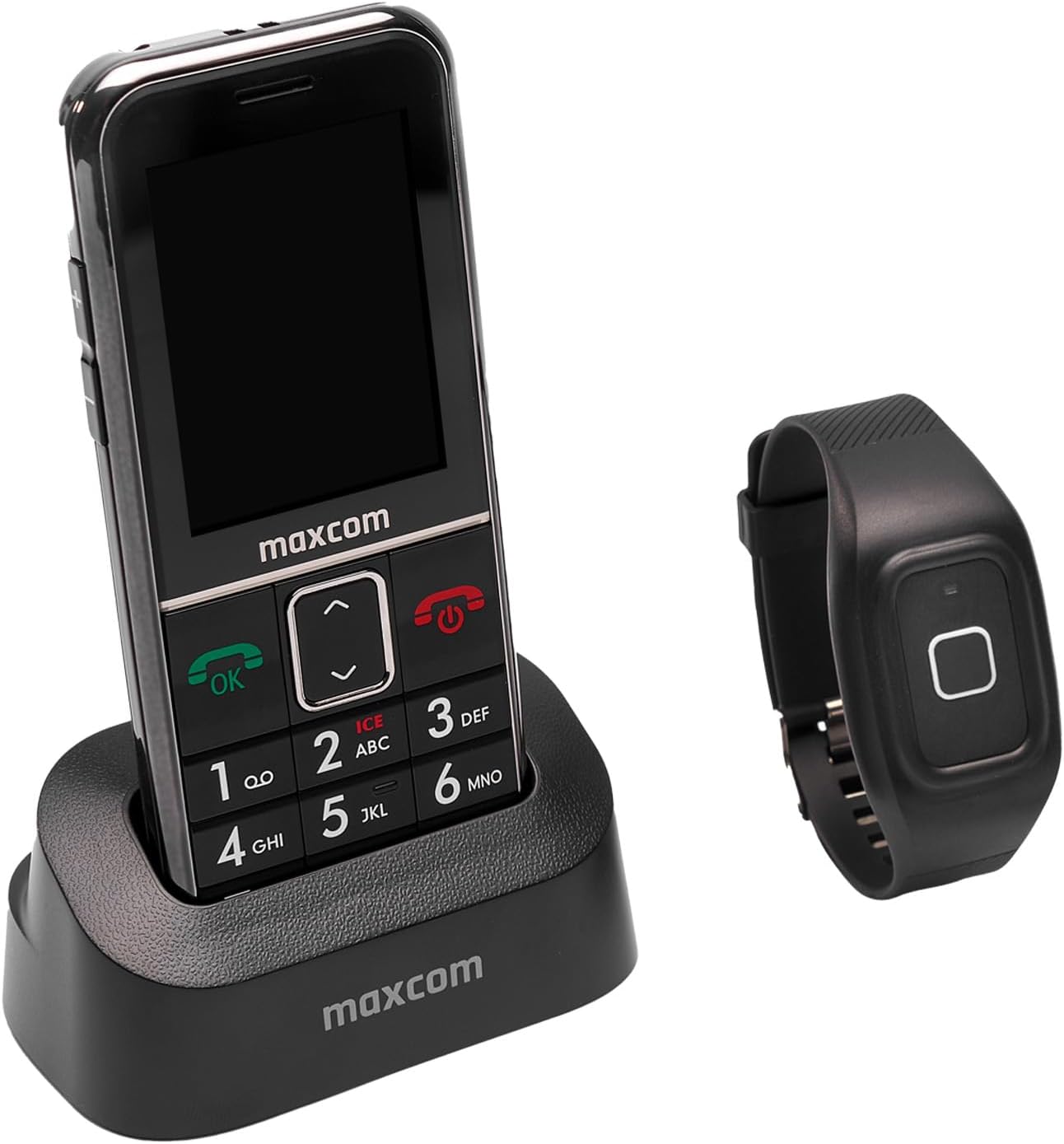 MaxCom MM735BB Senior Mobile Phone with Waterproof Emergency Call Bracelet and GPS Tracking without Contract, Home Emergency Call Mobile Phone for Seniors, Helpline Firmware
