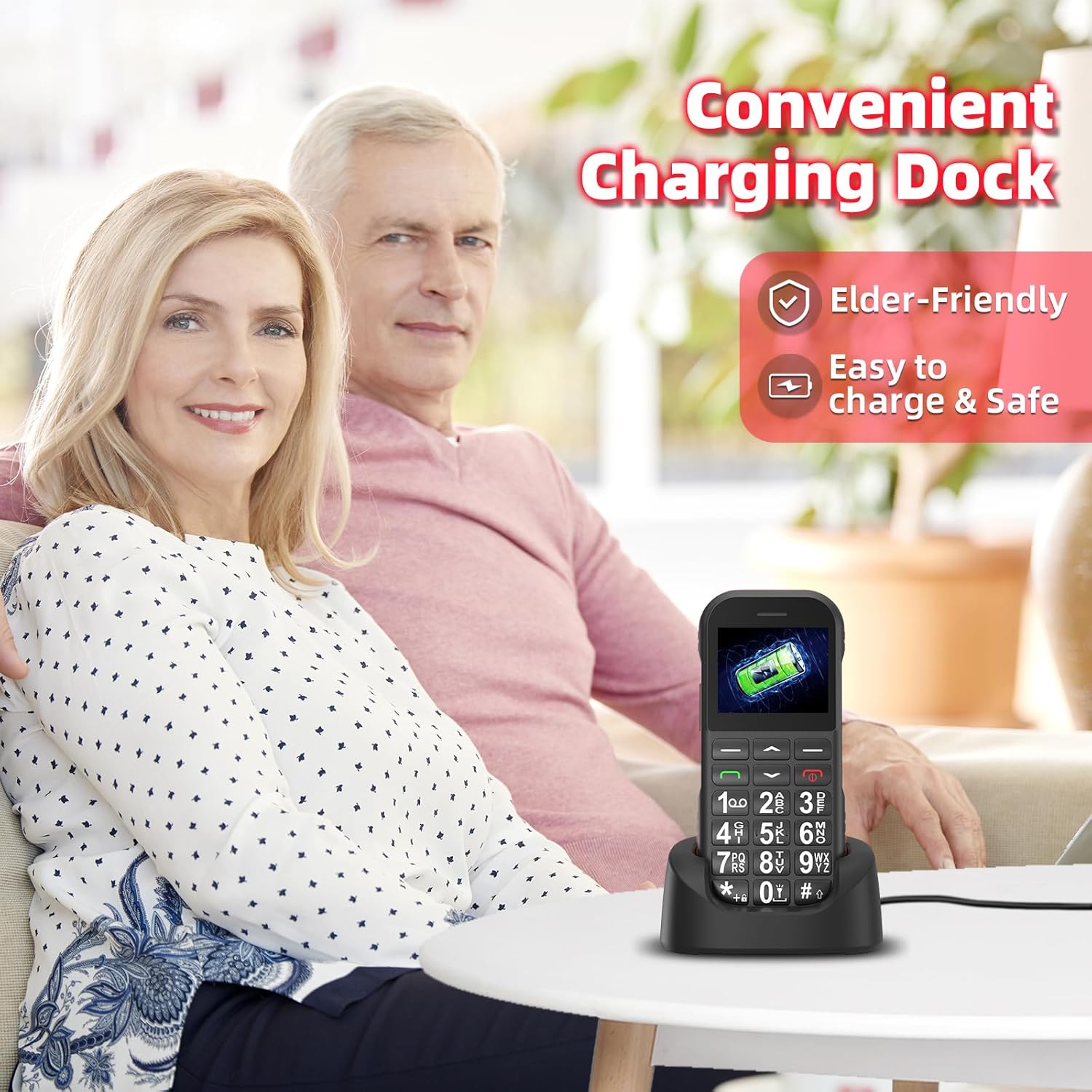 Senior Mobile Phone Without Contract, GSM Dual SIM Button Mobile Phone Senior Phone with Large Buttons, 1800 mAh Battery, USB-C, Charging Station, Retirees Seniors Mobile Phone Easy with SOS Button, Speed Dial (Black and Orange) – Bild 7
