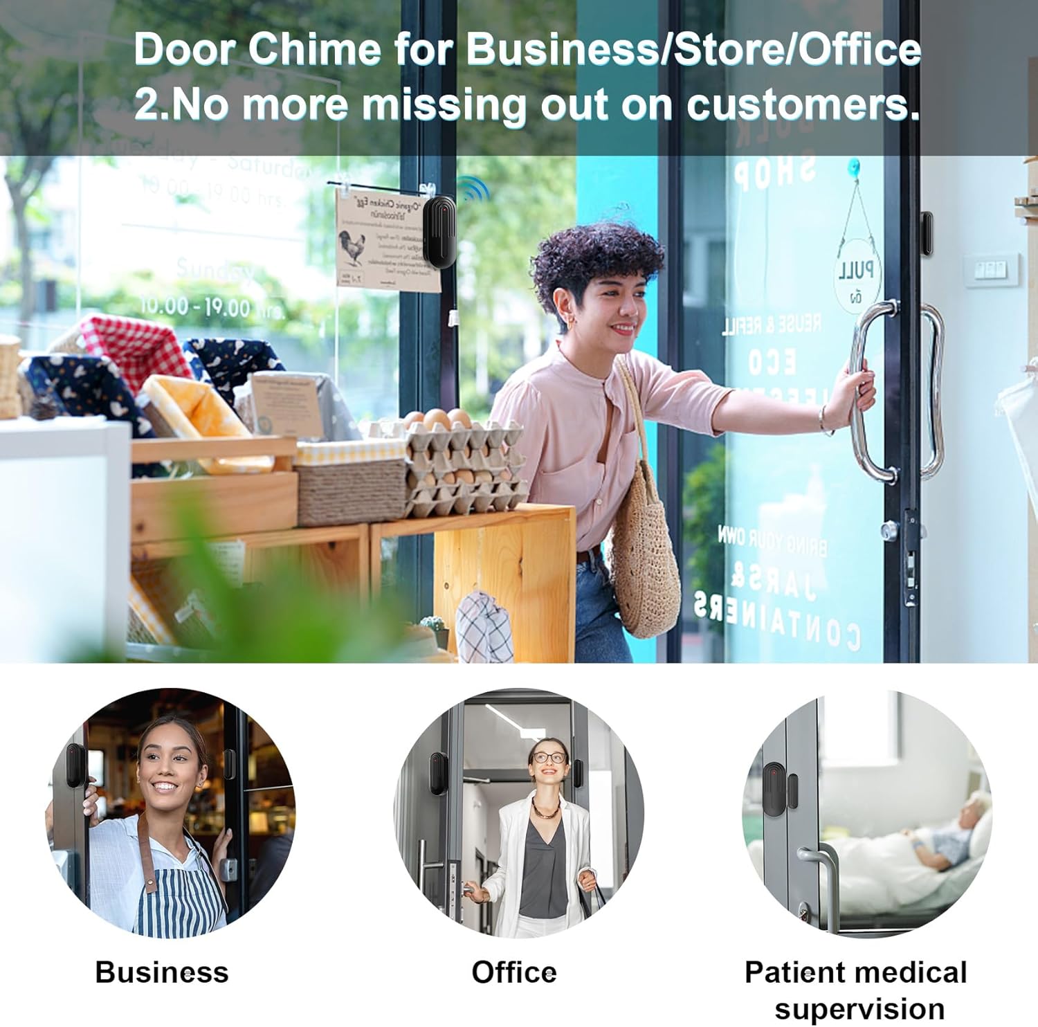 SanJie Wireless Doorbell Doorbell for Business/Home/Office/Business(150M Range, 26 Chimes, Adjustable Volume) – Bild 4
