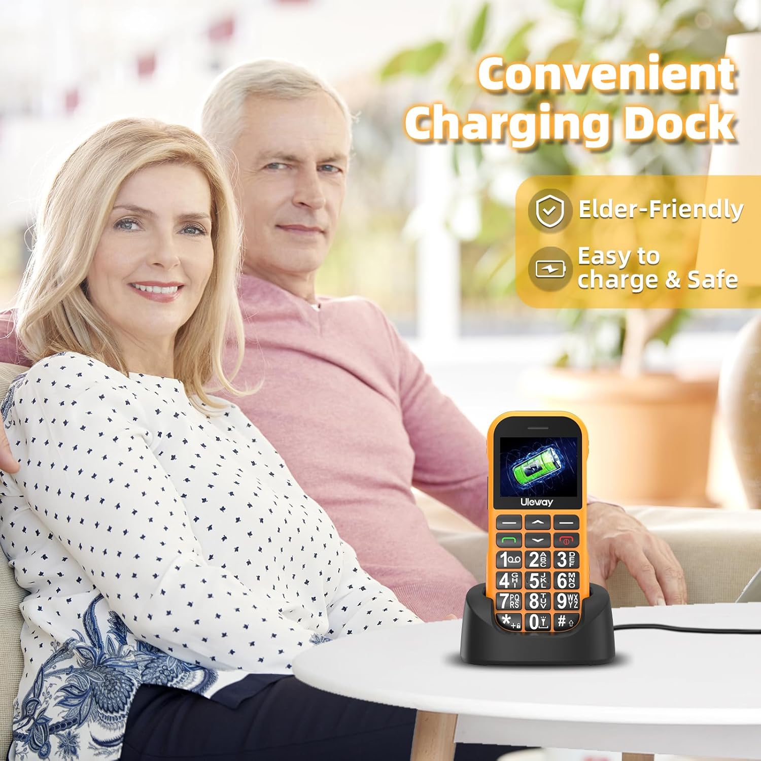 Senior Mobile Phone Without Contract GSM with Charging Station, Dual SIM Button Mobile Phone Senior Phone with 1800 mAh Battery Long Standby Time, USB-C Mobile Phone Seniors Mobile Phone Simple with Large Buttons, SOS Emergency Call Button – Bild 7