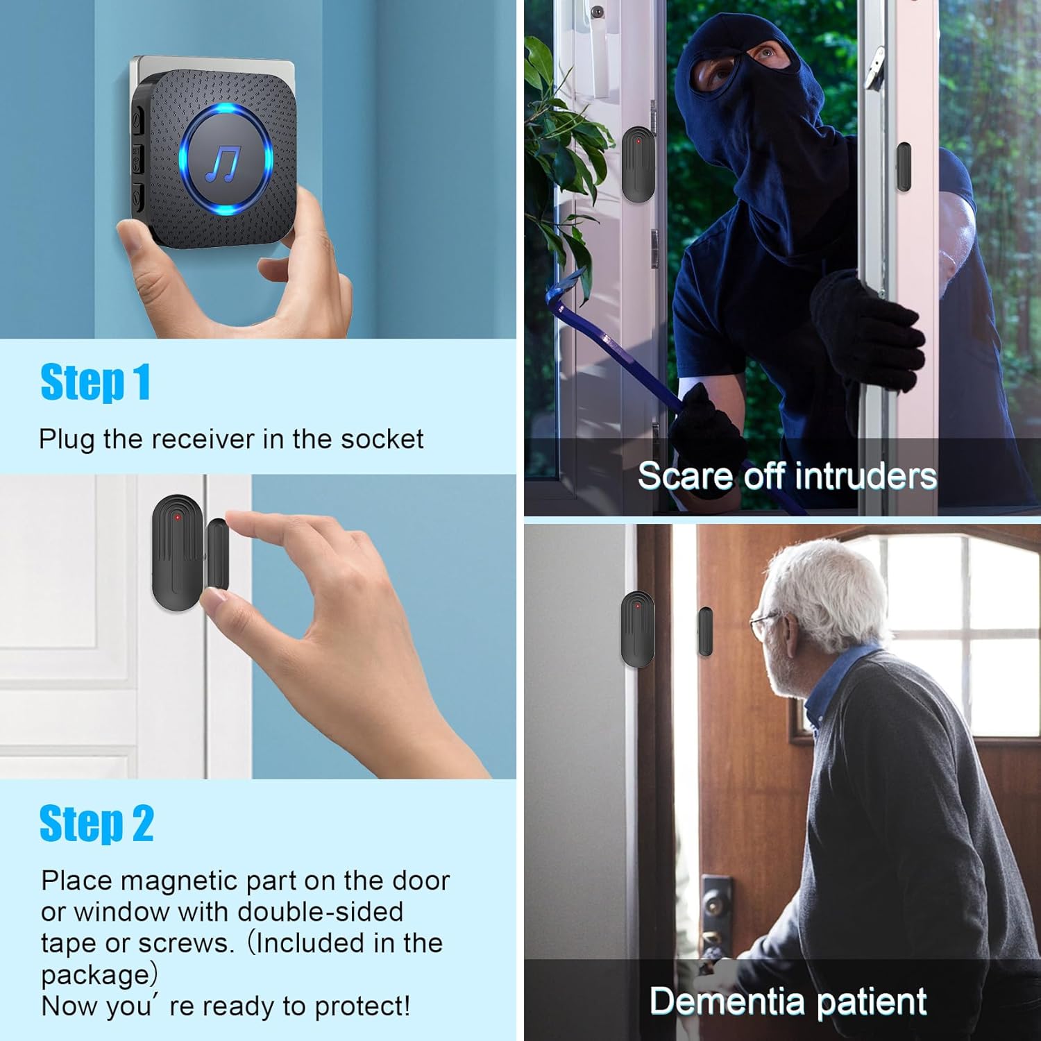 SanJie Wireless Doorbell Doorbell for Business/Home/Office/Business(150M Range, 26 Chimes, Adjustable Volume) – Bild 5