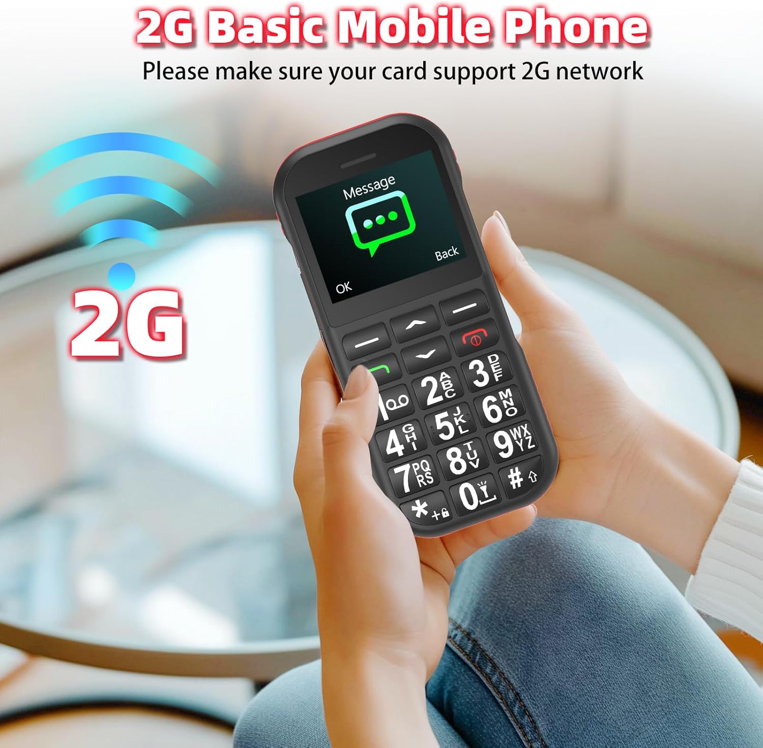 Senior Mobile Phone Without Contract, GSM Dual SIM Button Mobile Phone Senior Phone with Large Buttons, 1800 mAh Battery, USB-C, Charging Station, Retirees Seniors Mobile Phone Easy with SOS Button, Speed Dial (Black and Orange) – Bild 5