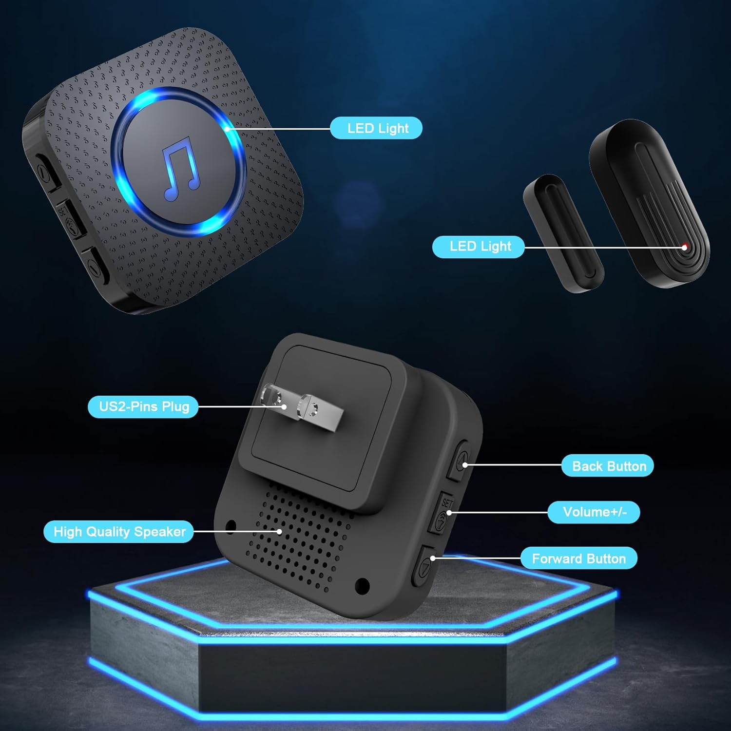 SanJie Wireless Doorbell Doorbell for Business/Home/Office/Business(150M Range, 26 Chimes, Adjustable Volume) – Bild 8