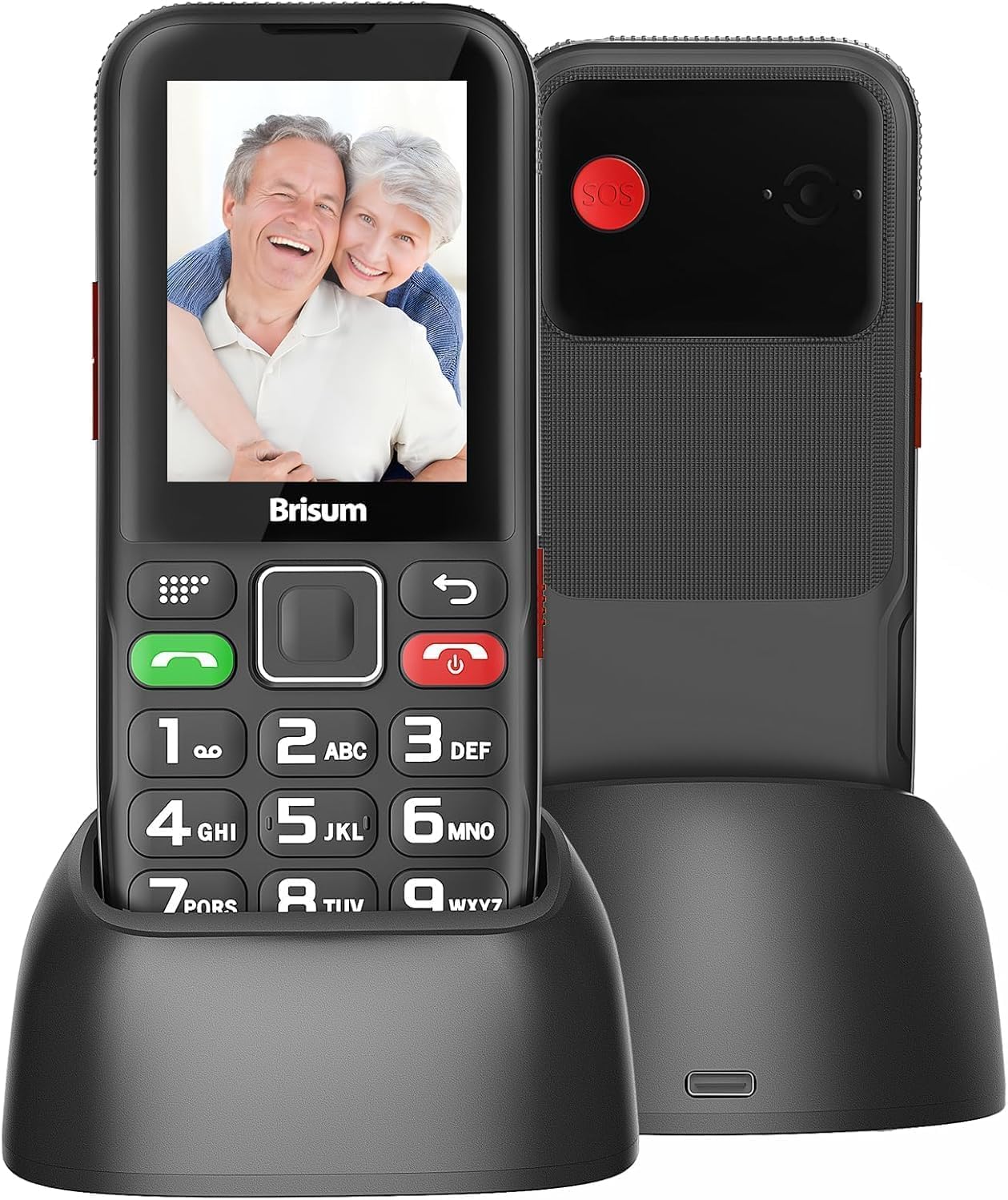 Version F22 Senior Mobile Phone without Contract | 2500 mAh Battery Long Standby Time | Dual SIM with Emergency Call Button | Pensioner Mobile Phone Large Buttons | Large Button Mobile Phone with Charging Station | 2.4 Inch Colour Display