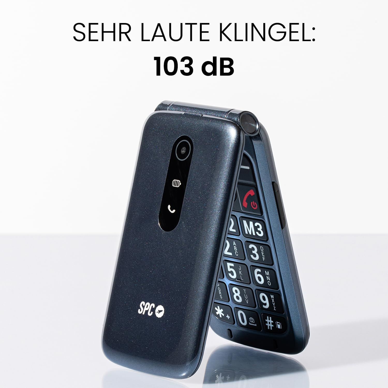 SPC Stella 3 - 4G Senior Mobile Phone with Folding Cover, Menu and Large Buttons, Emergency Call Button, Remote Configuration, Hearing Aid Compatible and 103 dB Volume, Charging Station and 3 Direct Memories, Black – Bild 4