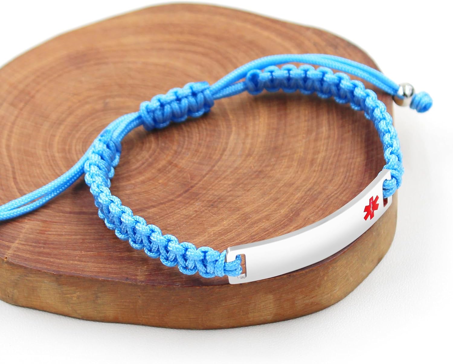Uloveido Medical Alert ID Bracelet, Laser Engraved Epilepsy Adjustable Bracelet for Men and Women, Emergency First Aid Handmade Braided Health Warning Engraved Bracelet – Bild 2