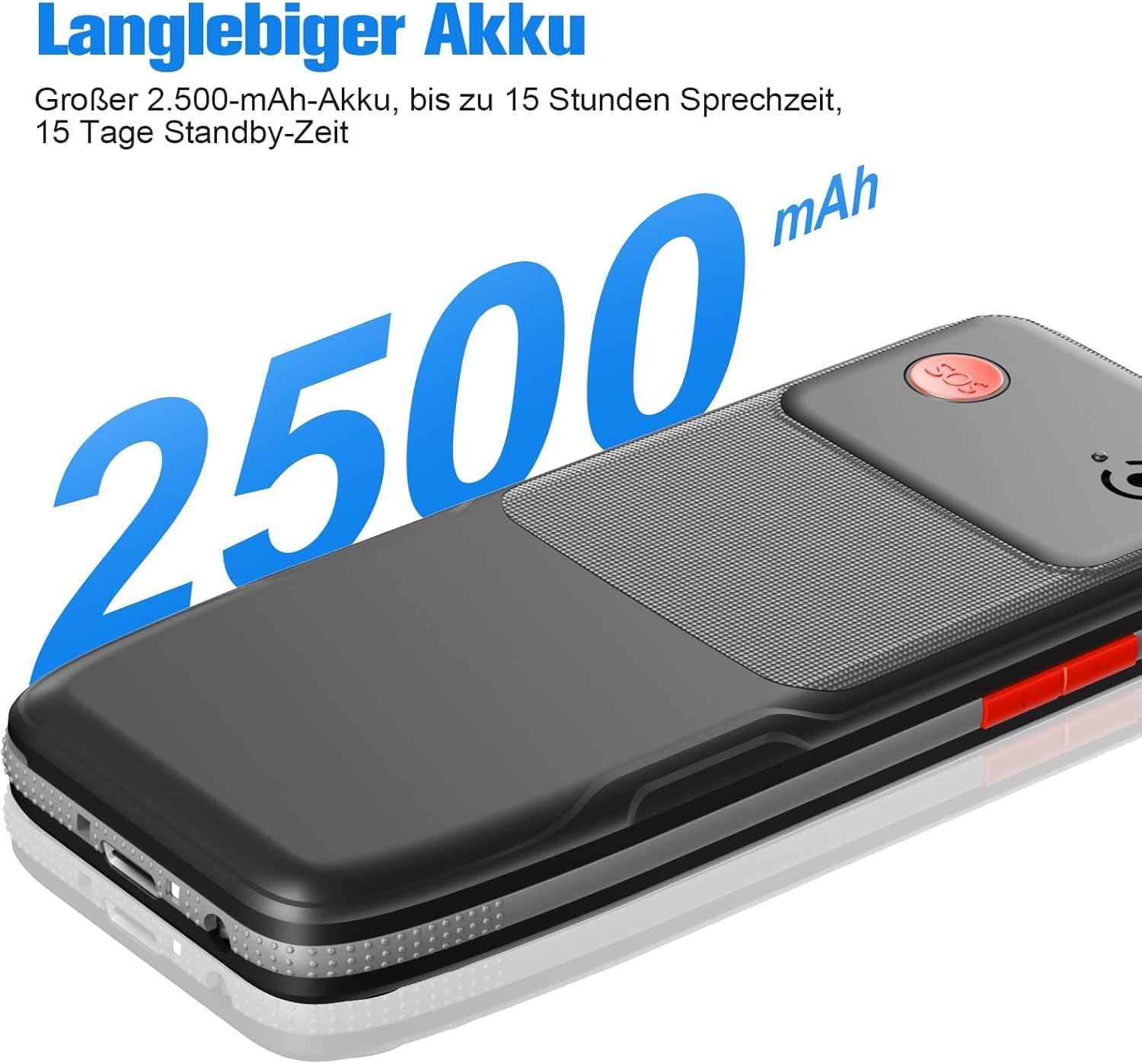 Version F22 Senior Mobile Phone without Contract | 2500 mAh Battery Long Standby Time | Dual SIM with Emergency Call Button | Pensioner Mobile Phone Large Buttons | Large Button Mobile Phone with Charging Station | 2.4 Inch Colour Display – Bild 2