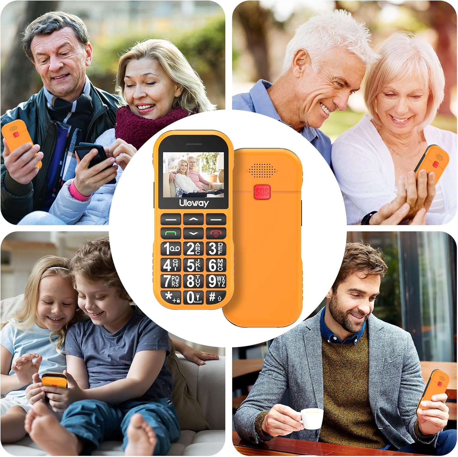 Senior Mobile Phone Without Contract GSM with Charging Station, Dual SIM Button Mobile Phone Senior Phone with 1800 mAh Battery Long Standby Time, USB-C Mobile Phone Seniors Mobile Phone Simple with Large Buttons, SOS Emergency Call Button – Bild 9