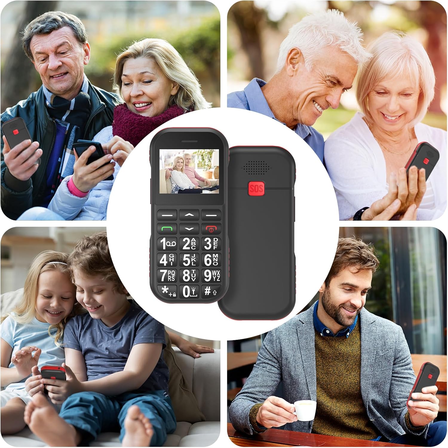 Senior Mobile Phone Without Contract, GSM Dual SIM Button Mobile Phone Senior Phone with Large Buttons, 1800 mAh Battery, USB-C, Charging Station, Retirees Seniors Mobile Phone Easy with SOS Button, Speed Dial (Black and Orange) – Bild 8
