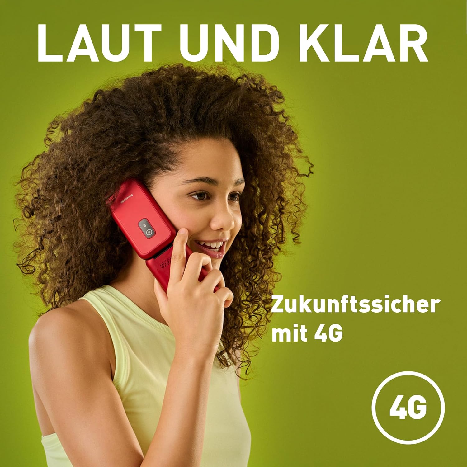Panasonic KX-TF600 4G Easy Phone, Volte Klare Anrufe, 290 Stunden Standby, USB-C Schnellladung, 2,8" Display, Bluetooth, LED Taschenlampe, IP44 Wasserdicht, Beleuchtete Tasten, Rot – Bild 3