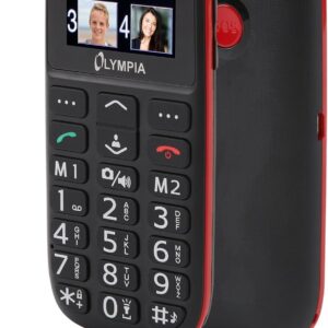 Olympia 2214 Bella Mobile Phone, Large Buttons, Emergency Button, Suitable for Seniors, Pensioners, Without Contract, Age Approved Phone with Buttons, Black