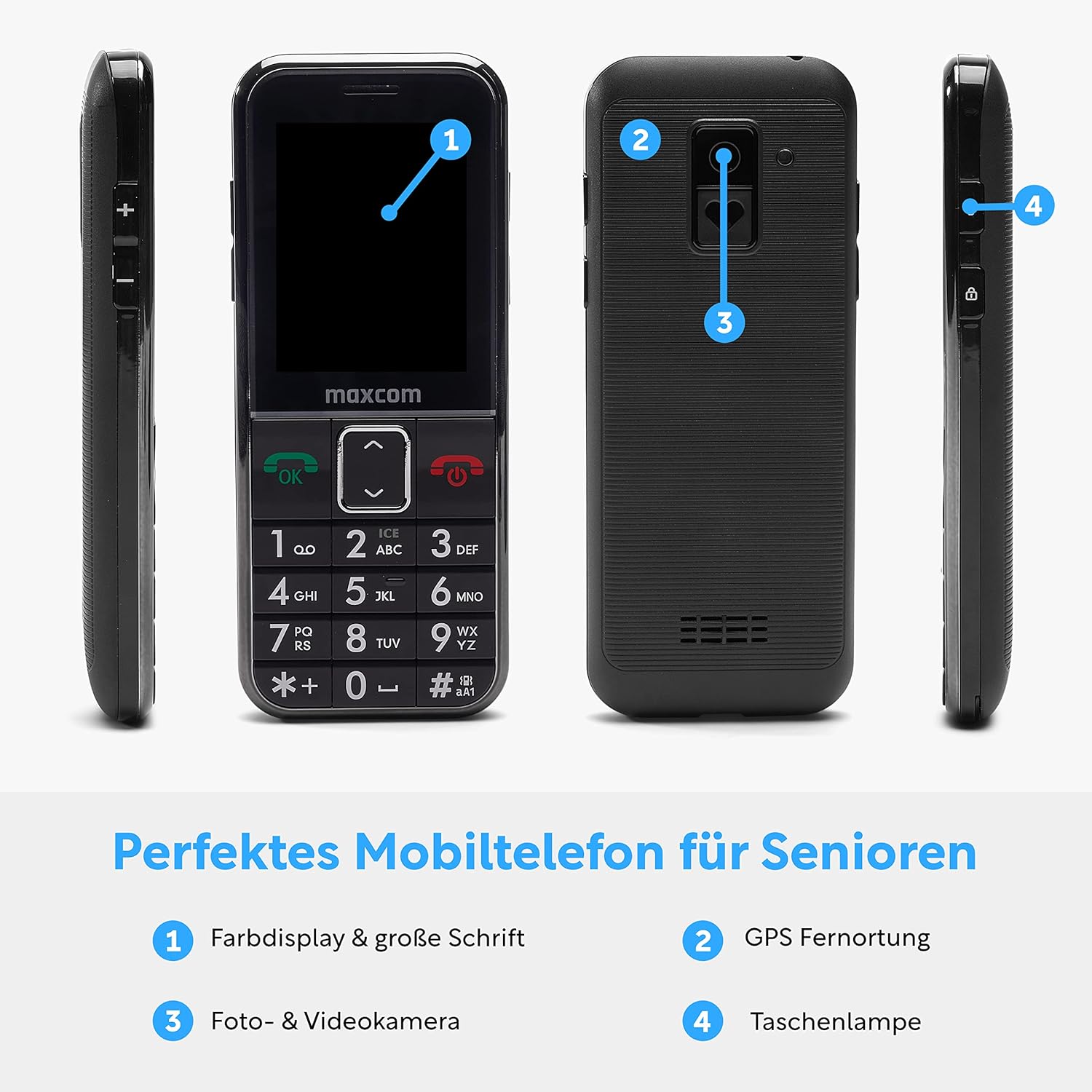 MaxCom MM735BB Senior Mobile Phone with Waterproof Emergency Call Bracelet and GPS Tracking without Contract, Home Emergency Call Mobile Phone for Seniors, Helpline Firmware – Bild 7