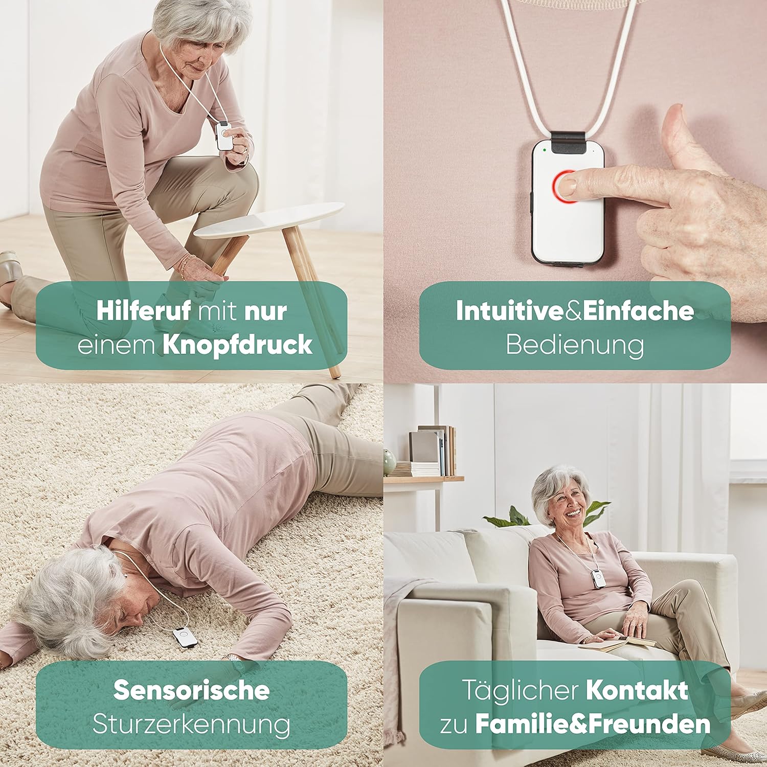 DOSCH&AMAND DA1432 Telecare, Home Emergency Call Among Family and Friends, Fall Detection, Talking Blind Telephone, 100 Contacts, Convenient Under Shirt/Blouse, No Mutual Costs – Bild 3