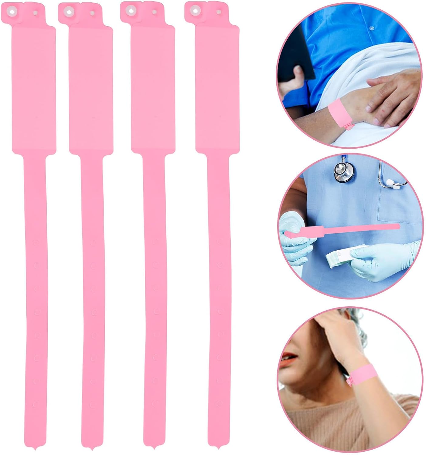 100 Stück Rosa Pvc Identifikationsarmbänder für Krankenhäuser und Kliniken Wasserfest Reißfest Beschreibbar Einweg Patientenarmbänder für Medizinische Zwecke – Bild 8
