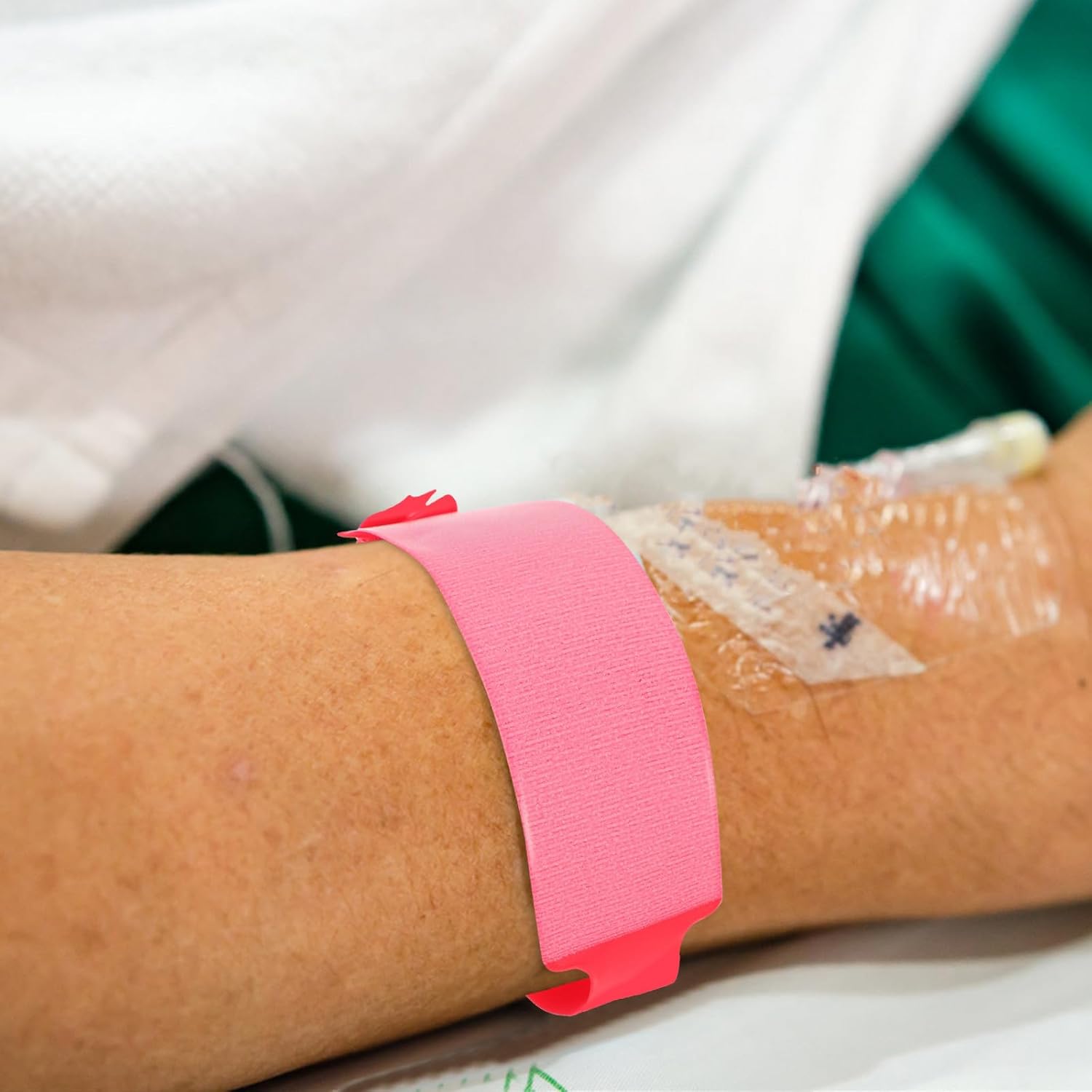 OUNONA Wiederverwendbar Pvc Identifikationsarmbänder in Roter Farbe 100 Stück mit Hoher Zuverlässigkeit und Angenehmem Tragekomfort für Patienten im Krankenhaus – Bild 6