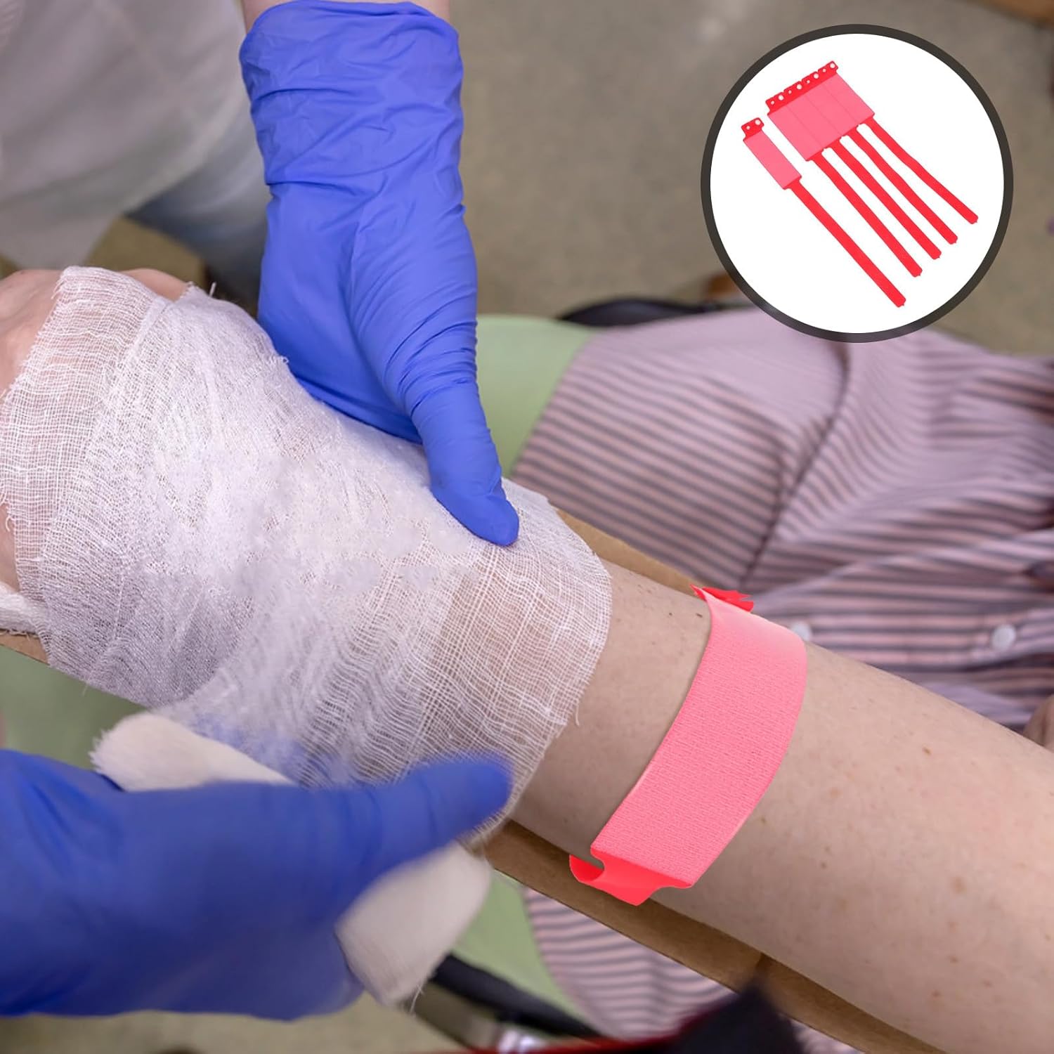 OUNONA Wiederverwendbar Pvc Identifikationsarmbänder in Roter Farbe 100 Stück mit Hoher Zuverlässigkeit und Angenehmem Tragekomfort für Patienten im Krankenhaus – Bild 8